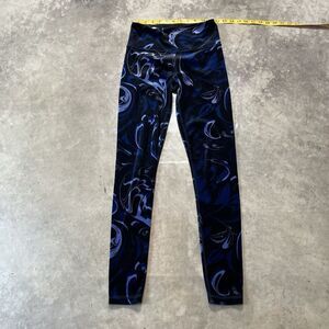 ATHLETA Pants Womens XS Blue Black Elation Velvet Tight Leggings Pull On Stretch